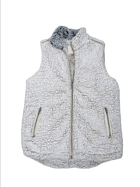 Thread & Supply Pile Women's Sleeveless Zip up Sherpa Sweater Vest Size XS
